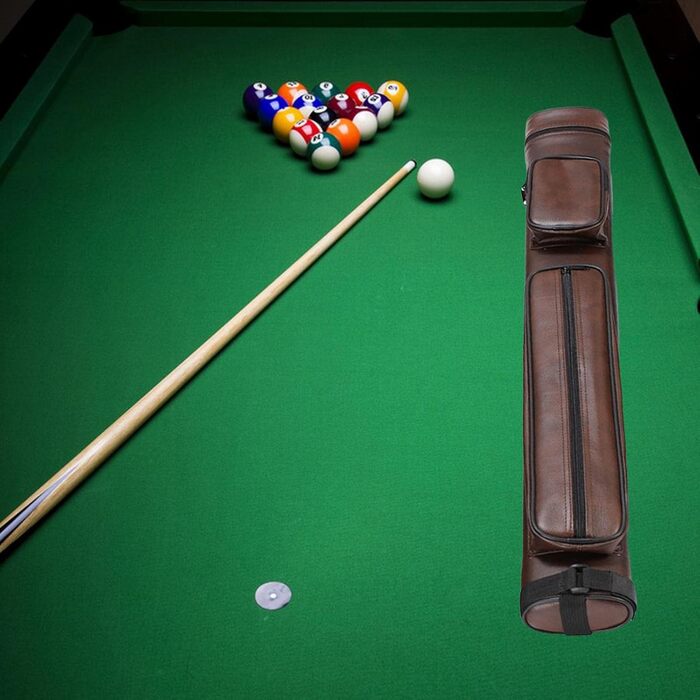 Чохол для кия Billard з 4-ма відділеннями, коричневий, з PU-шкіри