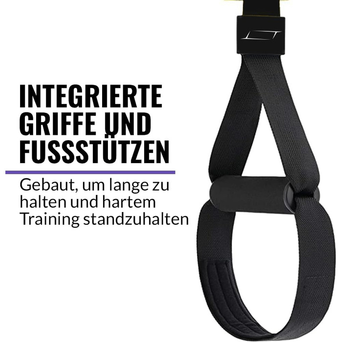 TRX Шкіряний тренажер для підвісної підготовки вдома, TRX стрічки для калістеніки, фітнесу, кросфіту, підходить для віджимань та підвісної підготовки, чорний