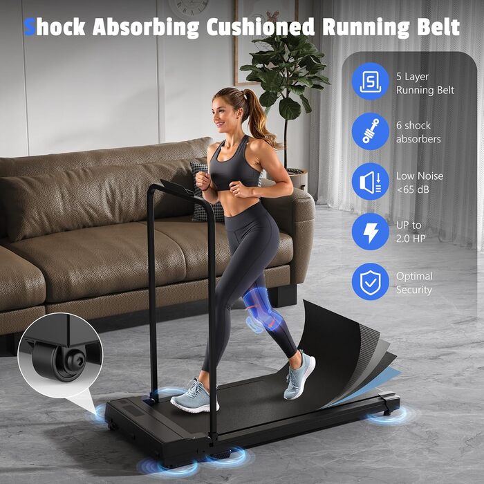 Бігова доріжка Walking Pad - складаний біговий доріжки з підставкою для планшета, 6 км/год, 4 в 1, LED, максимальне навантаження 110 кг