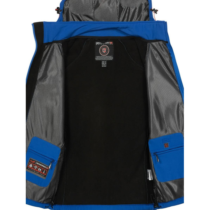 Чоловіча куртка Softshell Geographical Norway FVS — демісезонна outdoor куртка для походів та спорту, водонепроникна, синя, розмір L