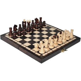 Шахи KÖNIG KLEIN 30x30 см, дерев'яна складна шахова дошка, високоякісний набір для дорослих, дорожня гра