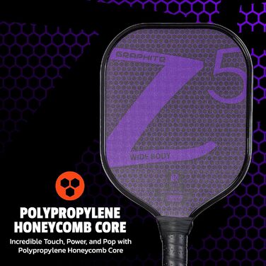 Піклбол ракетка Onix Z5 з карбону і графіту, комфортна ручка, сертифікована USA Pickleball