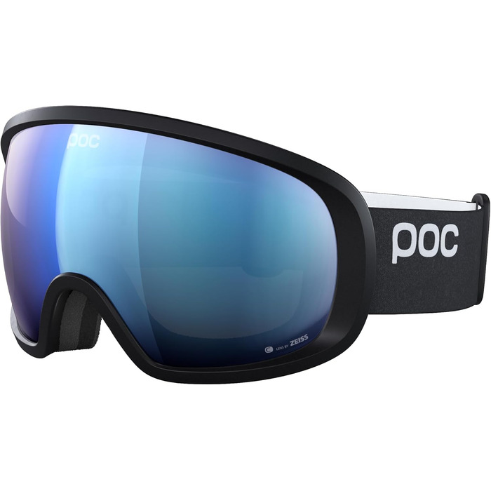 Гірськолижна та сноуборд маска POC Fovea з повним UV-захистом, антифог-покриттям, для будь-якої погоди, чорна Uranium/блакитна Partly Sunny
