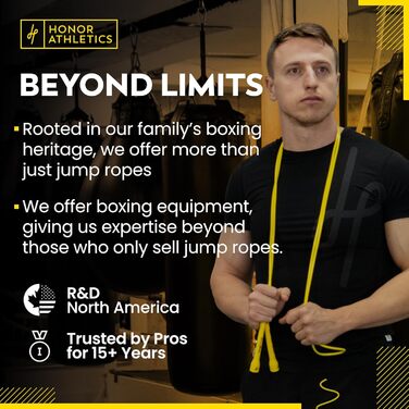 Скакалка для боксу Honor Athletics Pro Boxing Seil 3.0, 5,3 мм, регульована, TPU-PVC, для чоловіків та жінок, для залу та вулиці