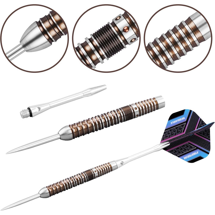 Дарти WIN.MAX Tungsten 90% (3 шт) 18-28г, металеві наконечники, професійні сталеві дротики