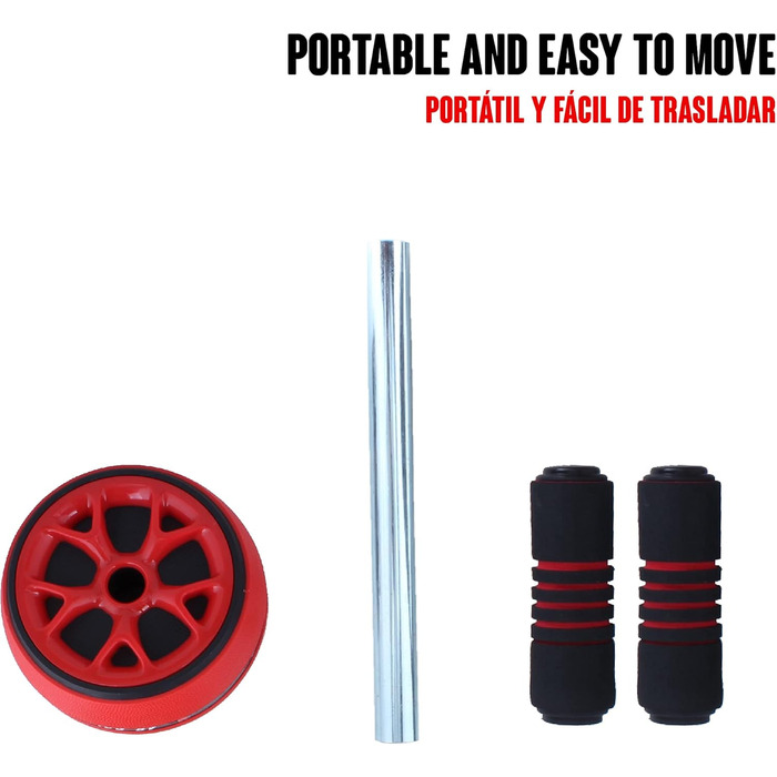 Набір для дому Calma Dragon 2-в-1: ролер для пресу та скакалка, фітнес-тренажер, червоний