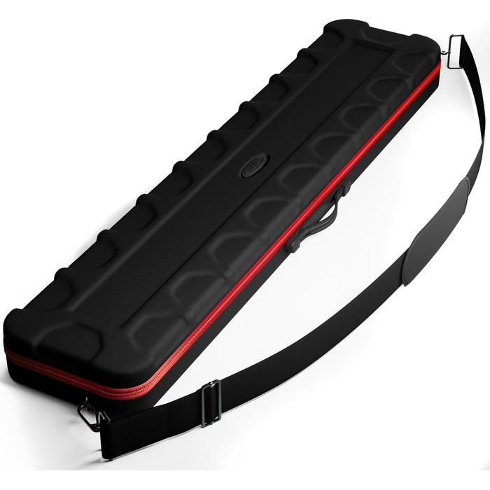 Чохол для більярдних київ Casemaster Parallax Guard 2x2, на 2 цілі киї (2 butts/2 shafts), міцний поліестер 600D Oxford, чорний з червоним
