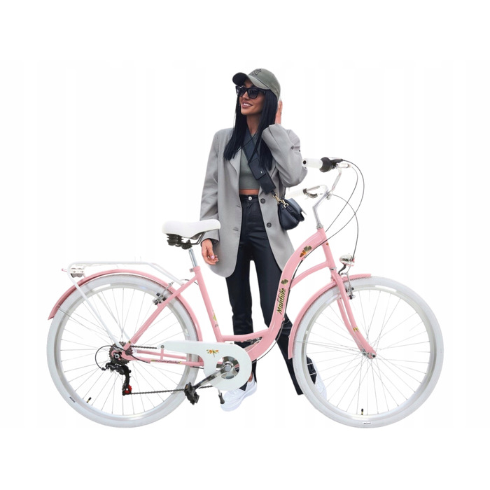 Стильний жіночий велосипед 28'' Shimano 7 швидкостей, рожевий, легкий та комфортний