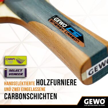 Ракетка для настільного тенісу Gewo CS Energy Carbon, конкавна ручка
