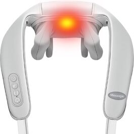 Масажер для шиї та спини з підігрівом, Shiatsu масажер, для шиї, спини, плечей, попереку, ніг, м'язів, сірий. Чудовий подарунок на Різдво!