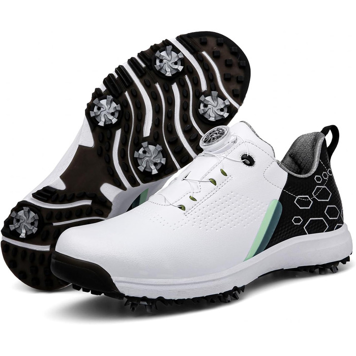 Жіночі гольф-туфлі зі шпильками, водонепроникні та легкі. Білий колір (41 EU, Чорний)