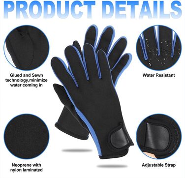 Рукавички для дайвінгу Heirao4072 1.5 мм з преміального неопрену - п'ятипалі