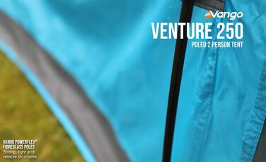 Намет Vango Venture 250 Tunnel: Сімейний намет з окремою спальнею та просторим тамбуром, Річковий Синій