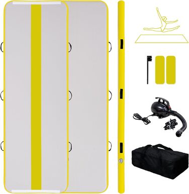 Надувна гімнастична матка Feath-R-Lite 10ft (3м) для дому, йоги, челедингу, 4 дюйми, з електричним насосом (FR-GELB)
