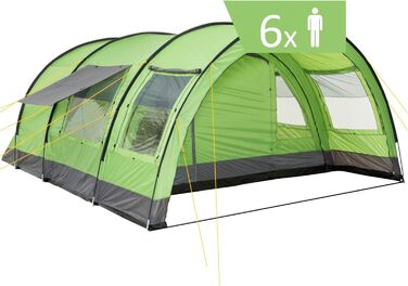 Намет CampFeuer Relax6 для 6 осіб: великий простір, водостійкий, з відкидною кабіною | Груповий, сімейний намет для кемпінгу