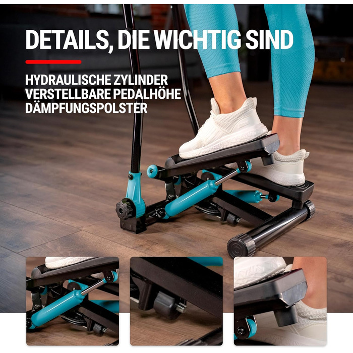 Степпер Hop-Sport HS-45S Slim для дому, блакитний, з комп'ютером, апарат для всього тіла Up-Down-Side