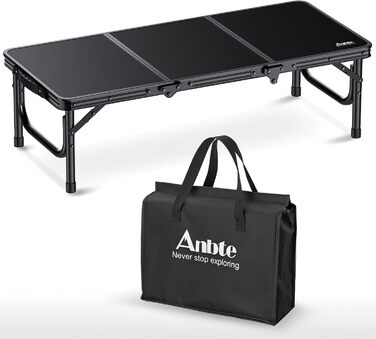 Складаний столик для кемпінгу Anbte: легкий, портативний, 87x40x26 см, алюмінієвий каркас, для пікніка, саду, балкону, грилю