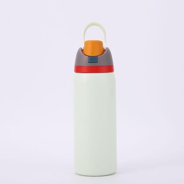 32oz ізольована пляшка для води з нержавіючої сталі зі зручною трубочкою, термос, для спорту, подорожей та авто, BPA-free, не протікає, молочно-біла