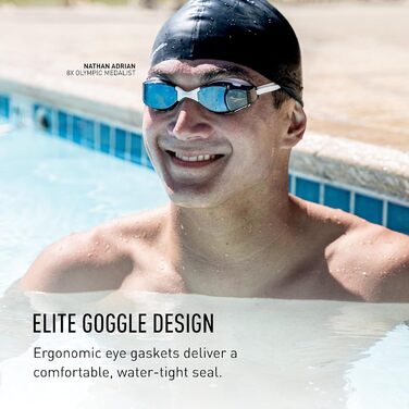 Розумні плавальні окуляри Finis Smart Goggle із дзеркальними лінзами, антифог та UV-захистом, трекер для плавання, для дорослих, синій