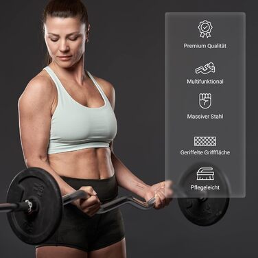 Преміум штанга SZ-форма MSPORTS, 30 мм, з пружинними замками, 120/130 см, хромована або чорна, гриф для штанги для біцепса