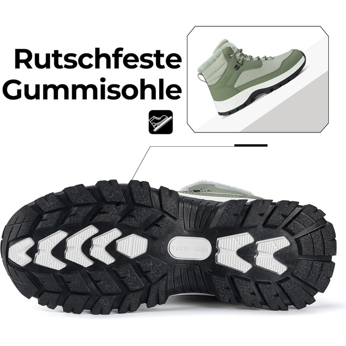 Зимові черевики Mishansha для жінок, утеплені, з антиковзким покриттям, для піших прогулянок, розмір 36-42, 38 EU, зелені