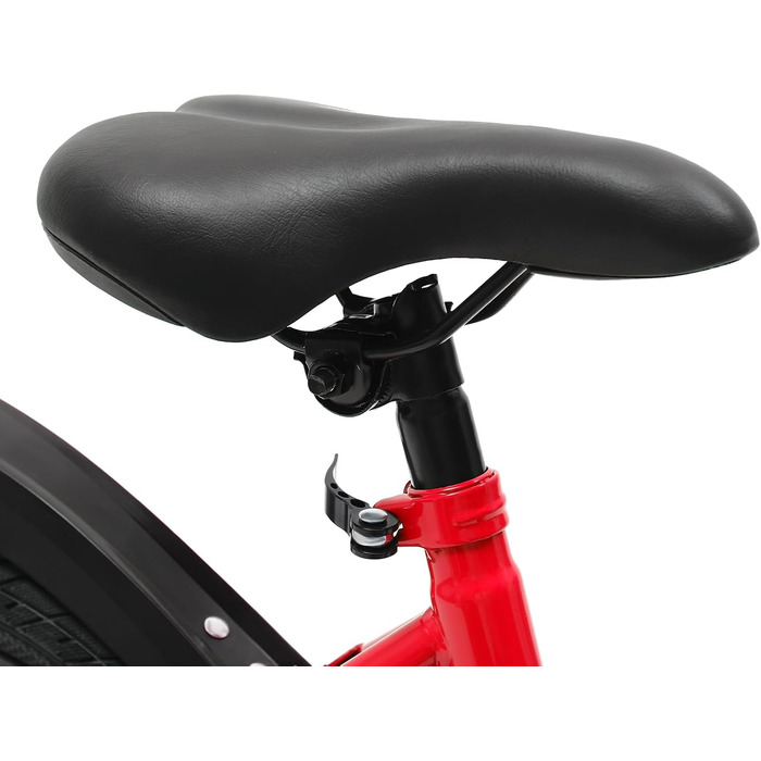 Дитячий велосипед 14 дюймів, регульована висота, велосипед для дівчаток 3-5 років, з додатковими колесами та кошиком, червоний