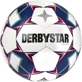 Футбольний м'яч Derbystar Tempo, розмір 5, біло-синьо-рожевий