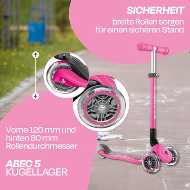 Дитячий триколісний самокат GLOBBER Primo Foldable, 120/80 мм, ABEC 5, складаний, регульована висота