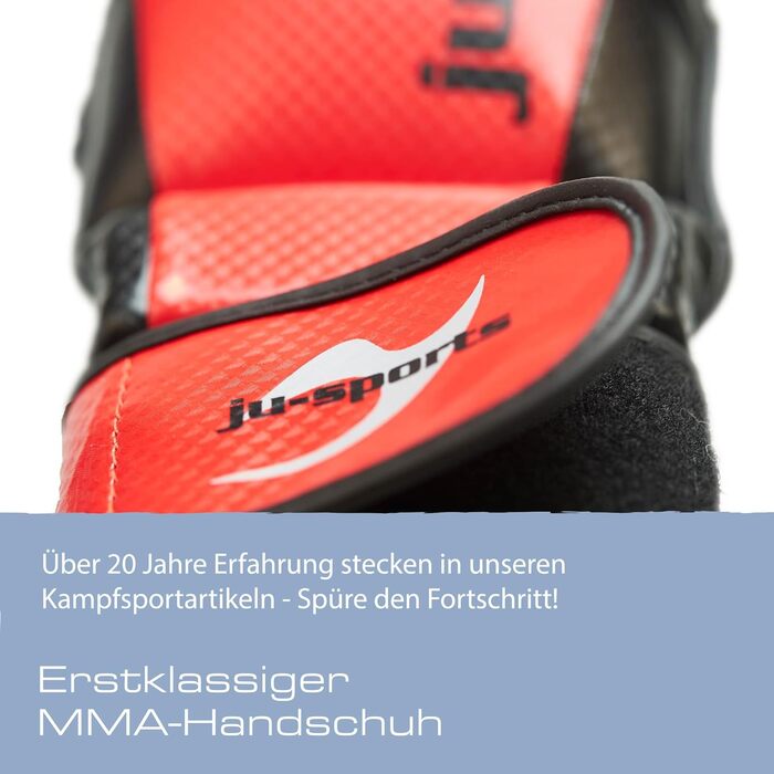 MMA рукавички для спарингу Ju-Sports Carbon, червоні, PU, із захистом великого пальця та кісточок, для тренувань і єдиноборств