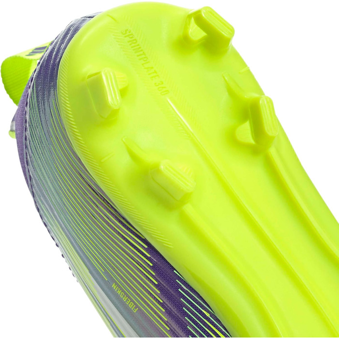 Дитячі футбольні бутси adidas F50 League Laceless для гри на твердих поверхнях, розмір 33.5 EU, фіолетовий, білий, лимонний