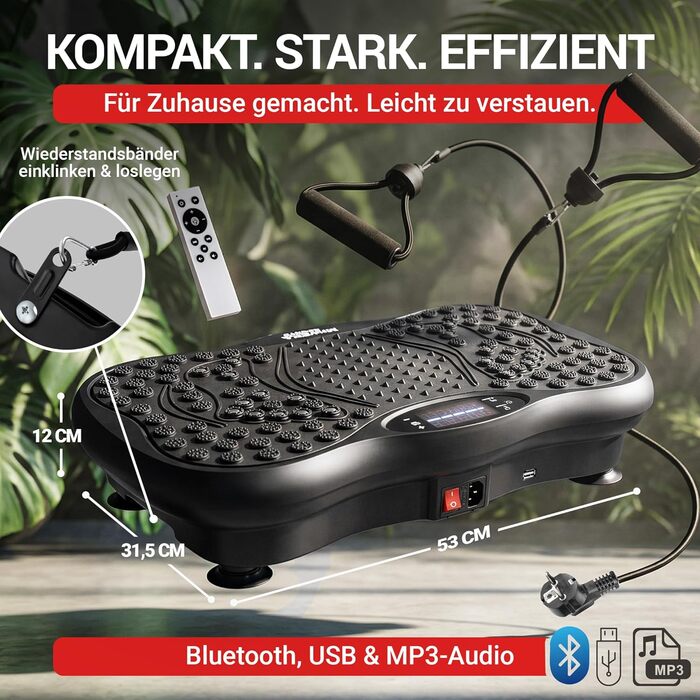 Платформа вібраційна Miweba Sports для дому: масаж, схуднення, фітнес, тренування.. Чорний колір.