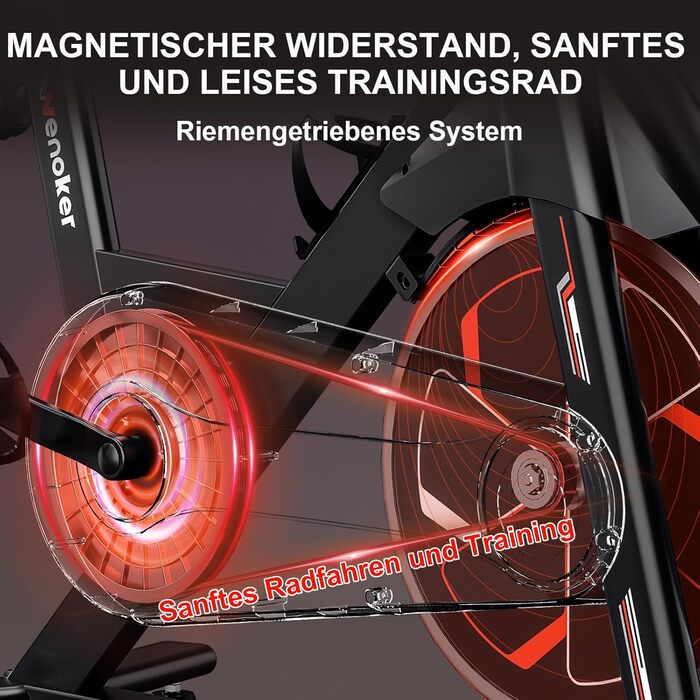 Велотренажер Wenoker 2025, магнітний, домашній, тихий, важкий маховик, LCD-дисплей, до 160 кг