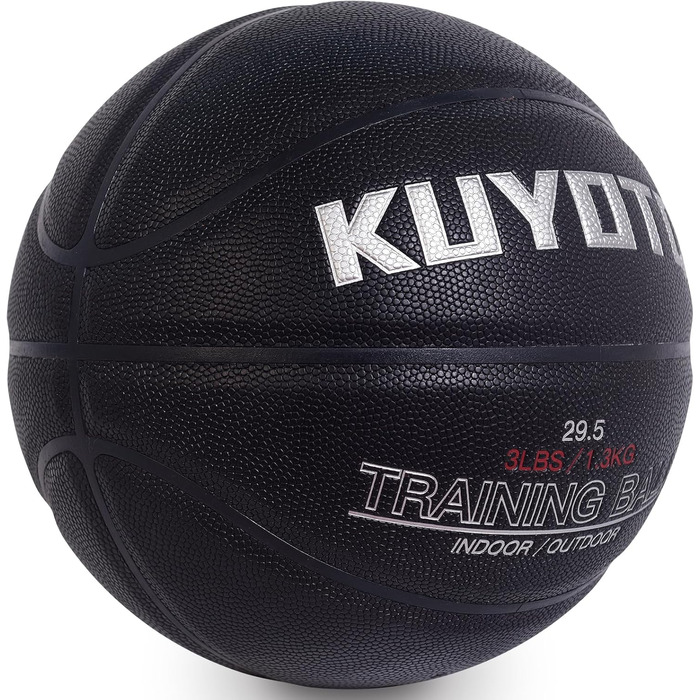 Баскетбольний м'яч KUYOTQ 1.3 кг, Verbundstoff, для тренувань та гри на вулиці, розмір 7, покращує контроль м'яча, дриблінг, передачі та підбирання