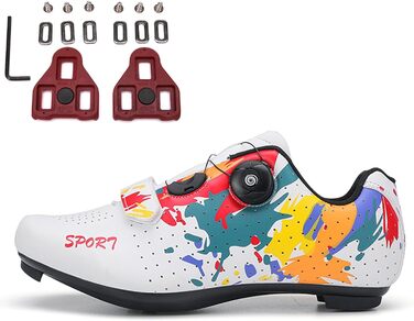 Велосипедні шкарпетки SDEQA для чоловіків та жінок: дихаючі велотуфлі для педалей Look SPD SPD-SL Delta Lock, розмір 36 EU, білий колір