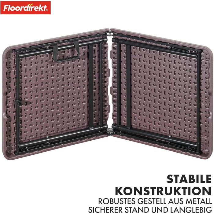 Зручний розкладний садовий стіл Floordirekt Saga 120x60 см - для тераси, балкона, кемпінгу