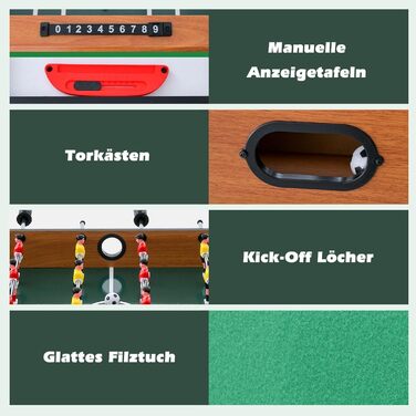 DREAMADE 4-в-1 міні-ігровий стіл: футбол, хокей, більярд, теніс. Ідеально для дітей та дорослих