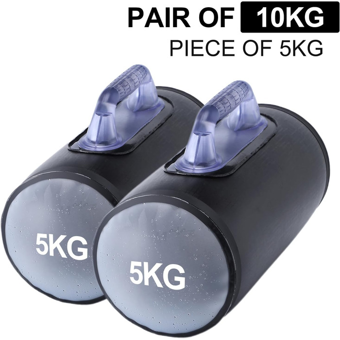 Гідравлічні гантелі Deiris, набір для заповнення водою, вага до 14 кг/пара, для силових тренувань та фітнесу (Чорний: пара 10 кг)