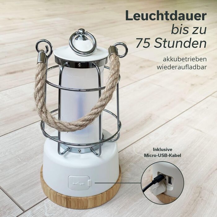 LED кемпінгова лампа Skandika Kiruna | Ретро лампа для відпочинку на природі з Powerbank, регулювання яскравості, USB, сталевий каркас, 200 годин роботи | Настільна/підвісна лампа