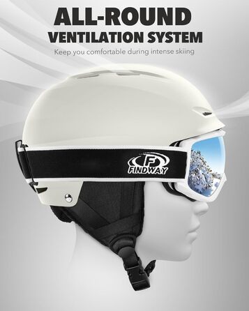 Комплект для сноуборду та лиж Findway: шорти та бриджі для жінок та чоловіків, дорослі та юніори (M, білий)