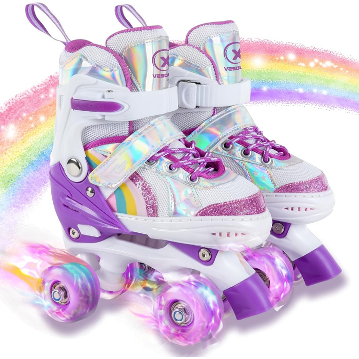 Дитячі ролики Kinder для дівчаток та хлопчиків, регульовані, з підсвічуванням, для початківців, розмір 28-36