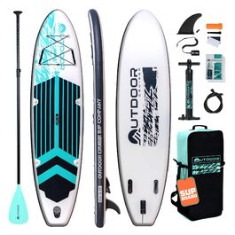 SUP дошка надувна OutdoorCrusier Ultra-Portable, блакитна (Карибське море) - комплект з аксесуарами, міцна, нековзка