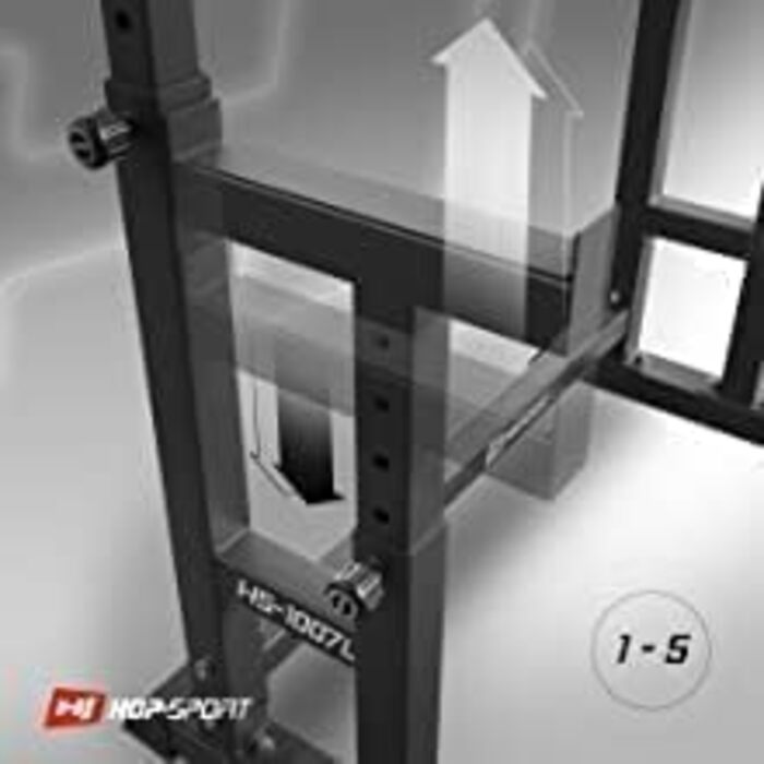 Регульована стійка для штанги Hop-Sport HS-1007L, скват-рак для присідань, вантажопідйомність до 400 кг, посилена конструкція