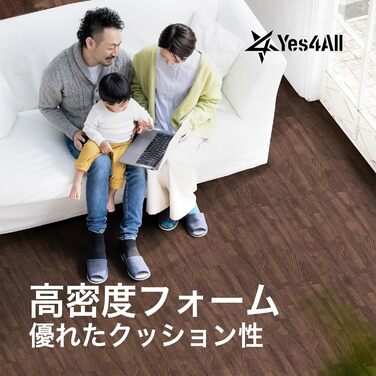 Набір модульних килимків для фітнесу Yes4All (12 шт, 60x60 см), захисний пазл-покриття для підлоги в тренажерний зал, гараж або дім, 4.5 м², колір Темний дуб