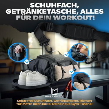 Спортивна сумка-рюкзак для чоловіків та жінок, 42 л, чорна. Сумка для вихідних, спортивна, для плавання, невелика дорожня сумка