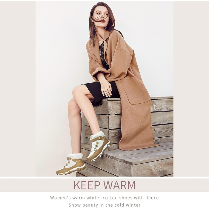 Зимові чоботи VITIKE для жінок, теплі, з підкладкою, водонепроникні, для активного відпочинку, осінь/зима, білі, зелені (39 EU, білий, коричневий)