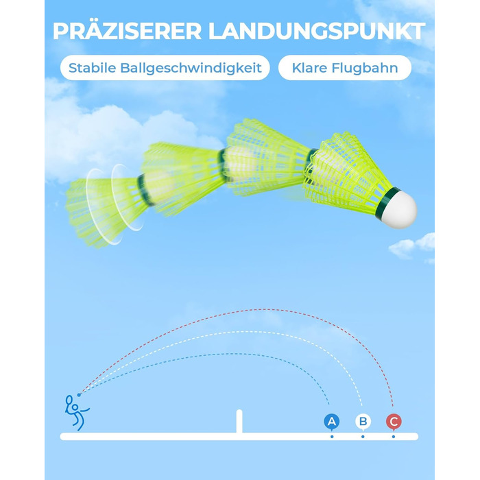 Волан для бадмінтону HIRALIY нейлон, 12/24 шт., висока швидкість, для тренувань та гри в приміщенні/на вулиці, для молоді