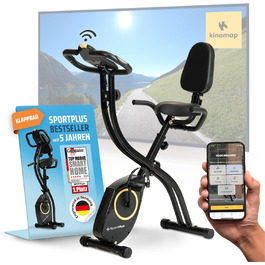 Складний велотренажер SportPlus для дому - тихий Hometrainer, компактний Indoor Bike з сумісністю з App