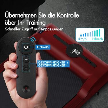 Інтелектуальний килимок для ходьби BLACK LORD SL9H - 2-в-1 для дому та офісу, з пульт та моніторингом даних, червоний (з ручками)