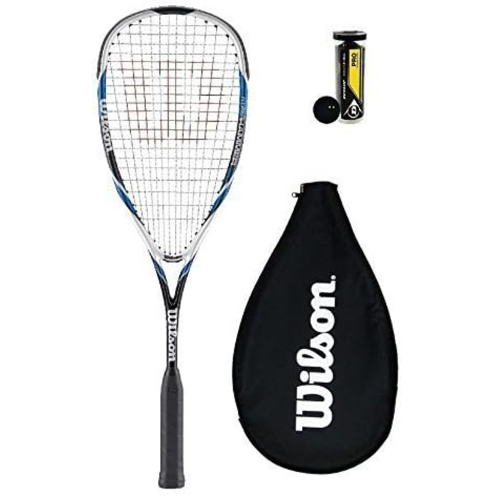 Ракетка для сквошу Wilson Hyper Hammer 120 PH синя + 3 професійні м'ячі