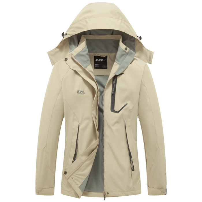 Водонепроникна куртка-вітровка Daen Outdoor Softshell з капюшоном для походів та прогулянок, розмір M, колір хакі